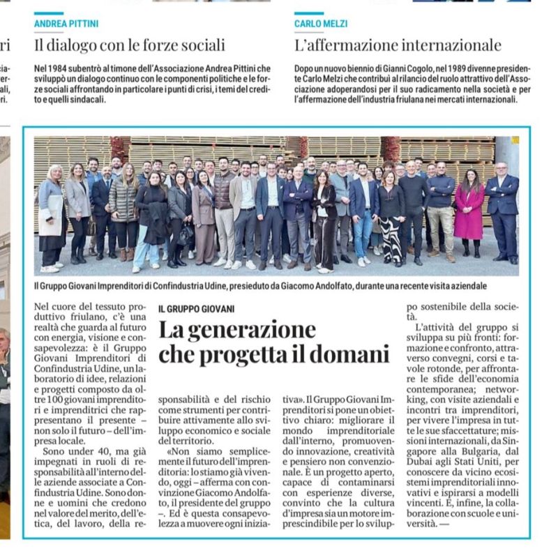 👥 Le nuove generazioni osservano, crescono e imparano: è da qui che nasce il futuro con il  network di Confindustria Udine  e GGI